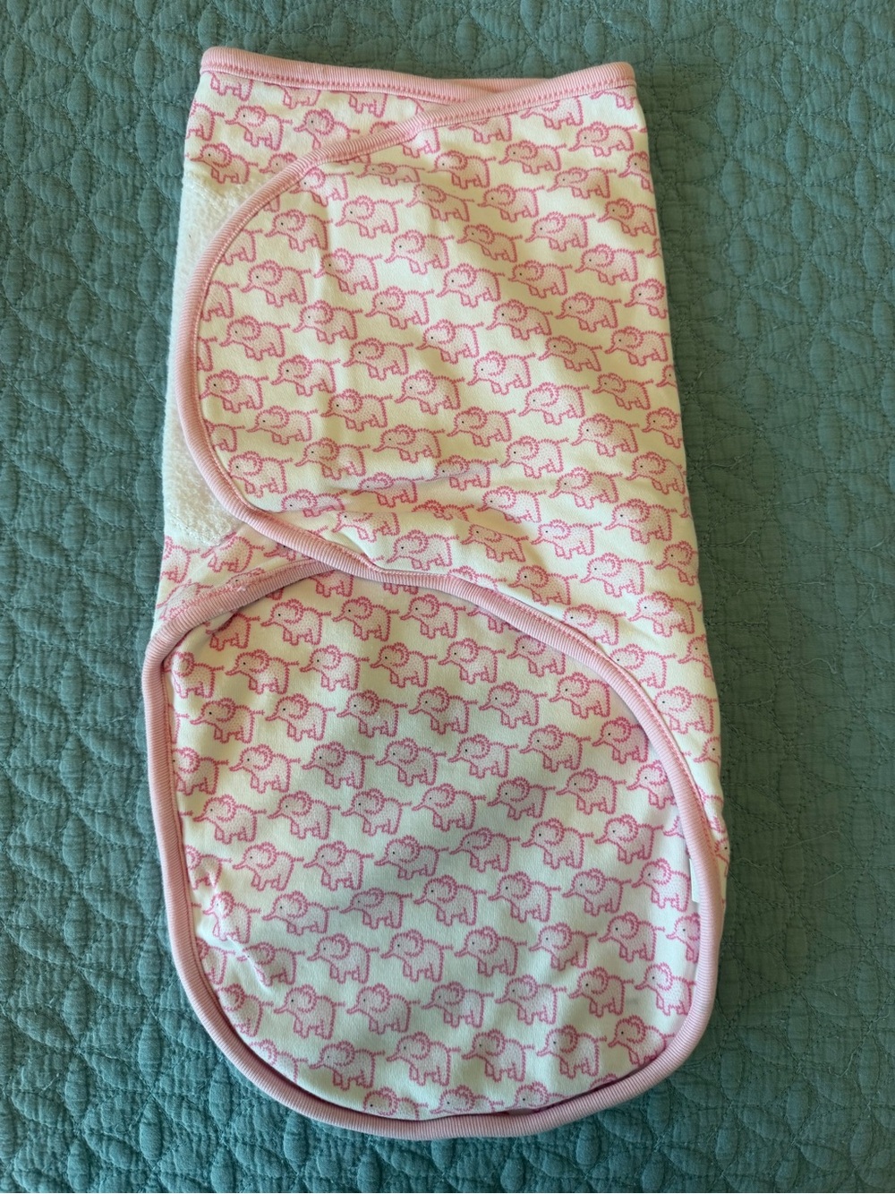 Pink Elephant Baby Velcro Swaddle